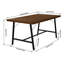 Table de salle à manger rectangulaire 63 "pour 4-6 table de cuisine en MDF brun rustique avec pieds en métal