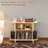 39in Large Record Player Stand with Charging Station & LED Light, Natural Oak-216852015-216852009