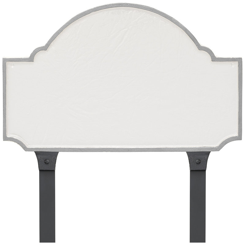 Enseigne d’adresse pour pelouse sur 1 ligne, Blanc / argent