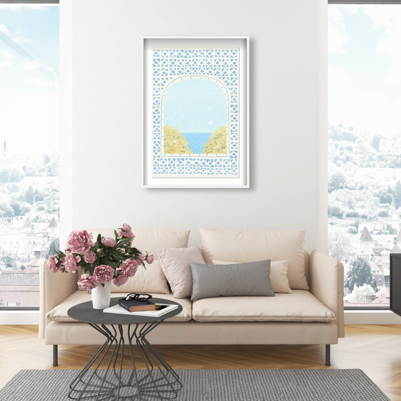 Mediterranean Window II Shadowbox Architecture Print by Oliver Gal, Black Frame, 10 x 15, 55.5"H x 37.5"W, White Shadowbox