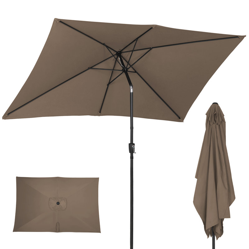 3M Large Square Paraso with UV, Garden Sun Shade Canopy Patio Outdoor Umbrella, Khaki