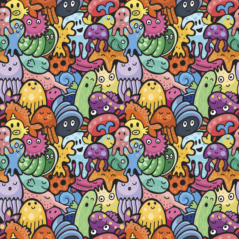 Animal Shell Pattern by Embra - Wrapped Canvas Print, 122cm H x 122cm W x 3.8cm D