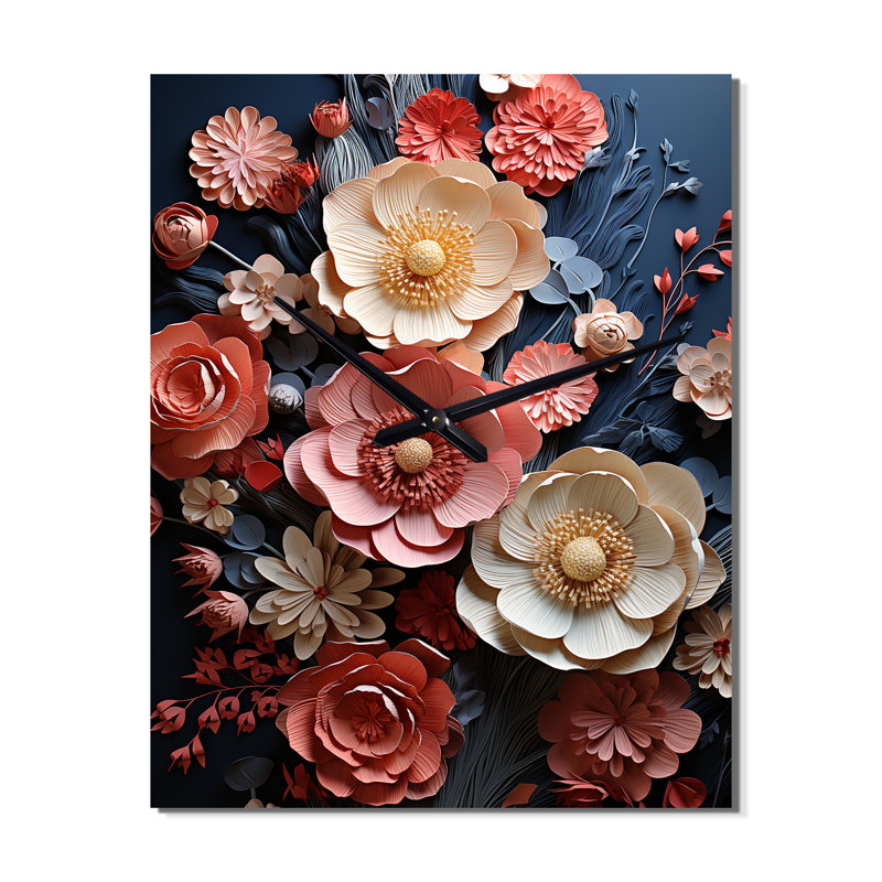 Buttercups Emerge From The Shadows In I - Buttercups Modern Wall Clock, Large