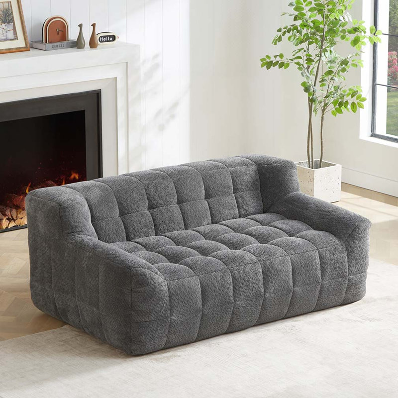 Canapé à compression complète 64,57 ", Gris