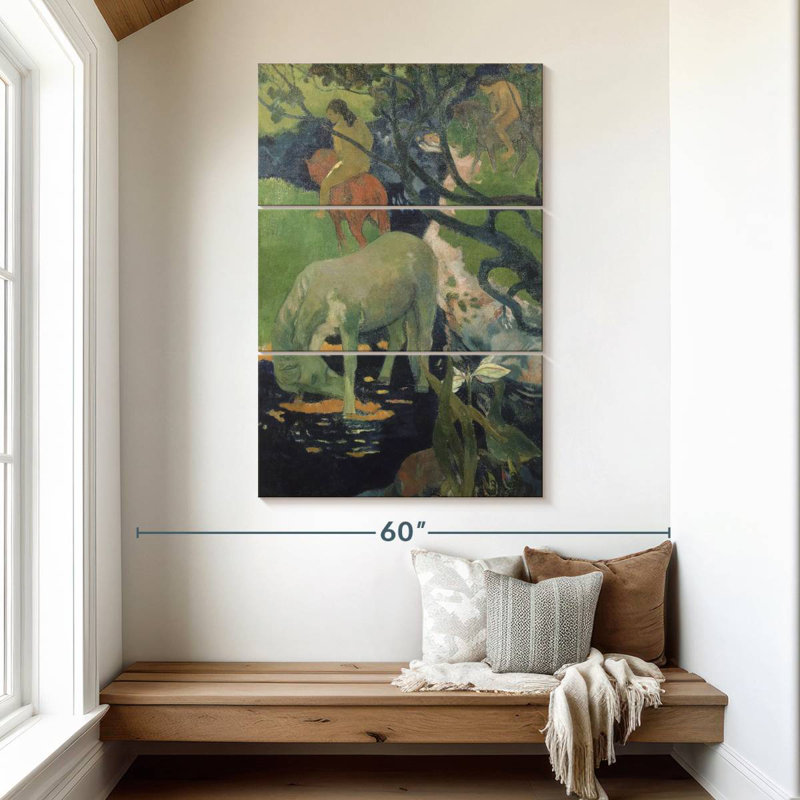 Brampt le cheval blanc, H 50 po x l 32 po