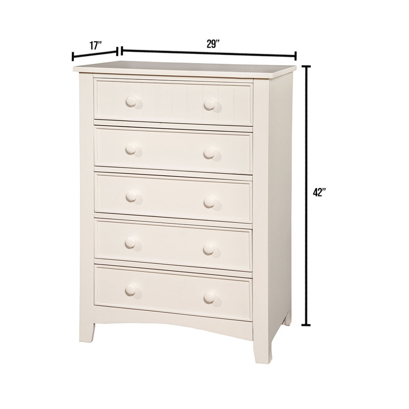 Wapakoneta Solid Wood 29'' W 6 - Drawer Dresser, White