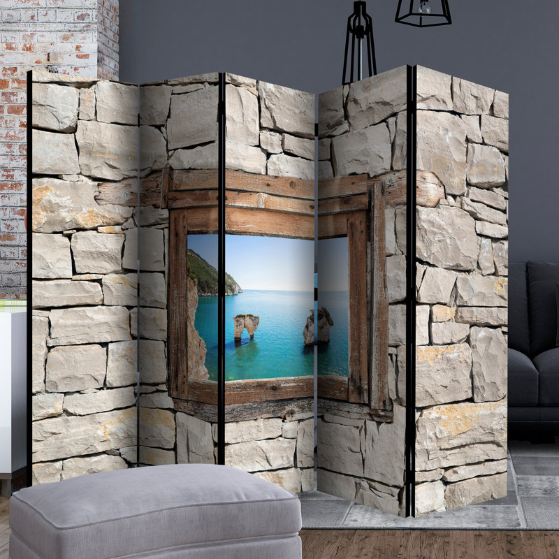 Giardina 225cm W x 172cm H 5 - Panel Folding Room Divider