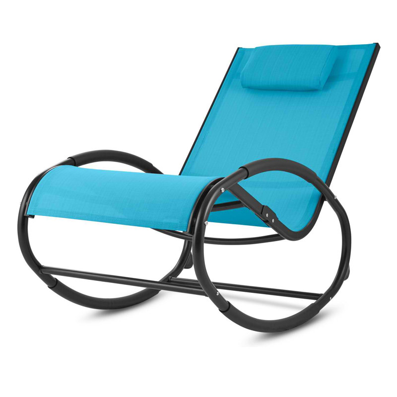 Metal Outdoor Chair, Blue, Black