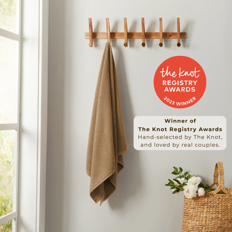 Mocha 100% Cotton Quick-Dry Bath Towel Set (4-Pack)