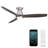 Skylark 54" 3 - Blade Outdoor LED Smart Flush Mount Ceiling Fan with Remote Control and Light Kit Included -126056807-66343234