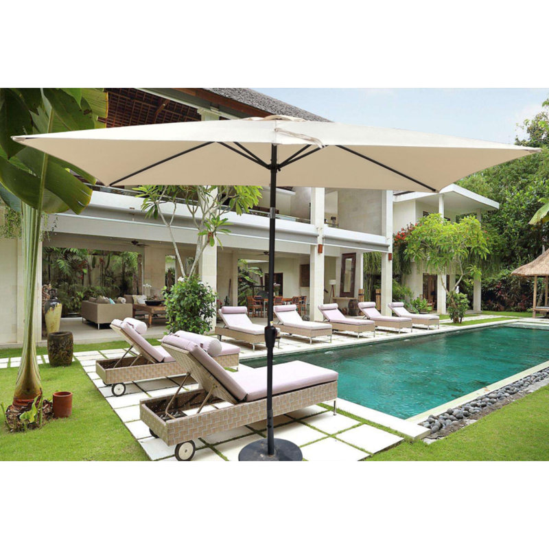 Parasol extérieur imperméable à l'eau avec bouton à manivelle convenant aux piscines de jardin, Tanné