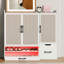 Armoire à chaussures multifonctionnelle avec tablettes réglables, tabouret, tiroir escamotable, range-chaussures minimaliste avec surface supérieure robuste pour différentes tailles d'articles