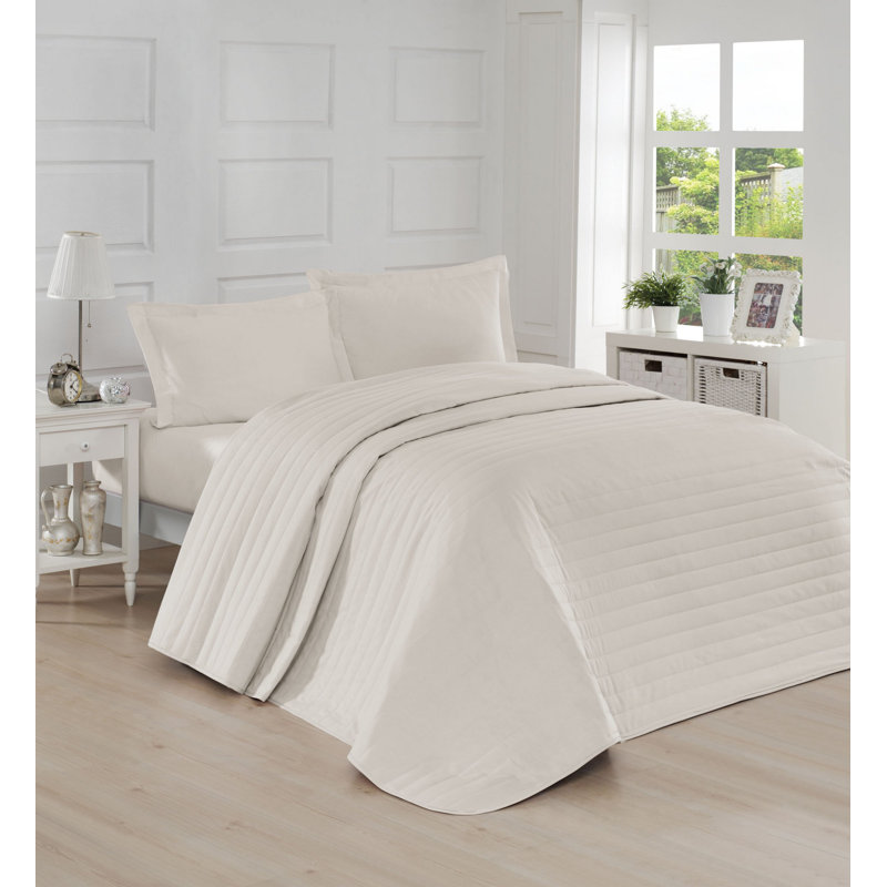 Cotton Blend Coverlet, White