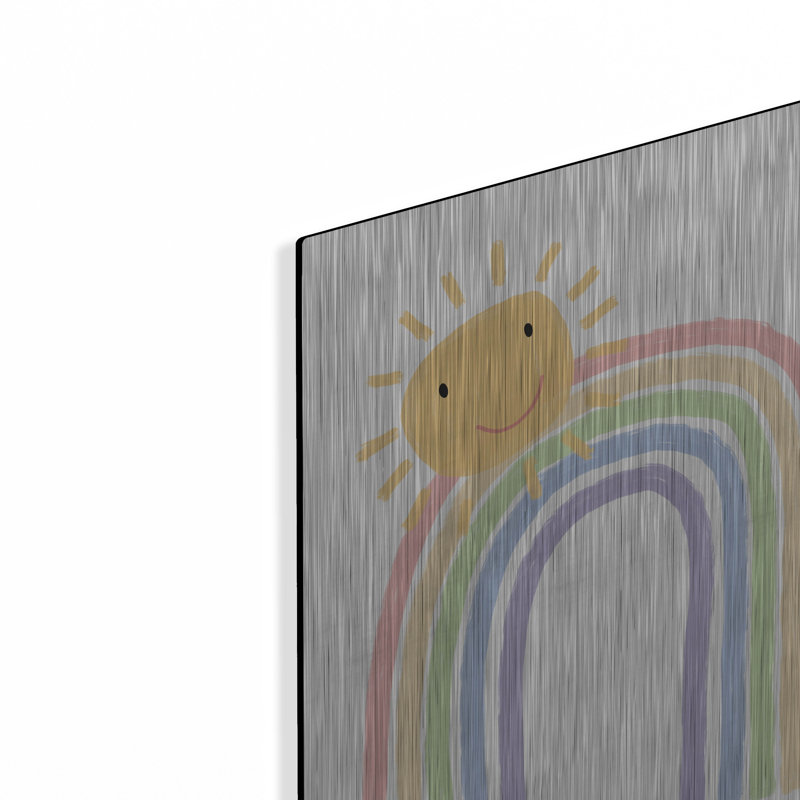 «Rainbow and Sun» par L. Larson, art mural en métal, 24 po x 36 po, H 16 po x l 12 po