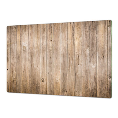 Cooktop Protector Noodle Board - Light Wood Grain Tempered Glass Gas & Electric Cooktop Cover Charcuterie Board