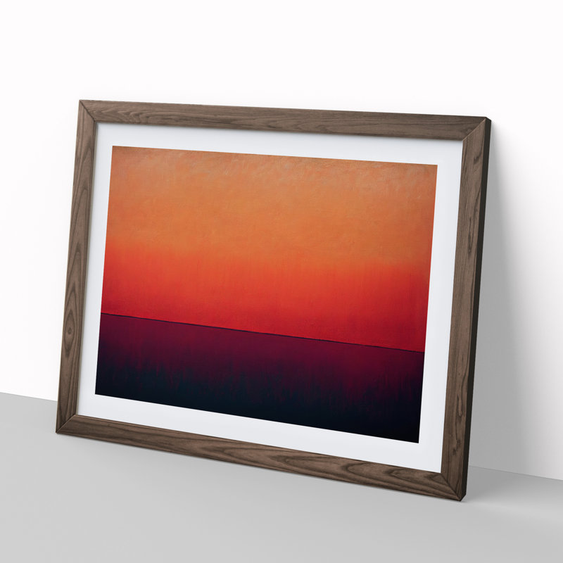 Single Picture Frame Painting, Walnut Framed, 46cm H x 64cm W
