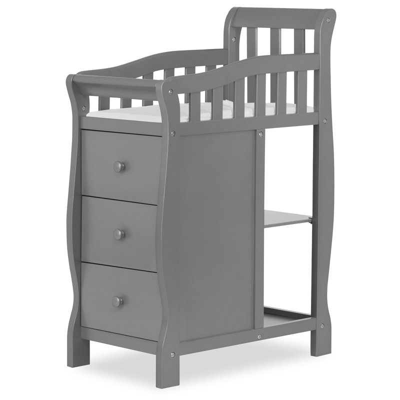 Storm Gray 4-in-1 Mini Convertible Crib with Changer