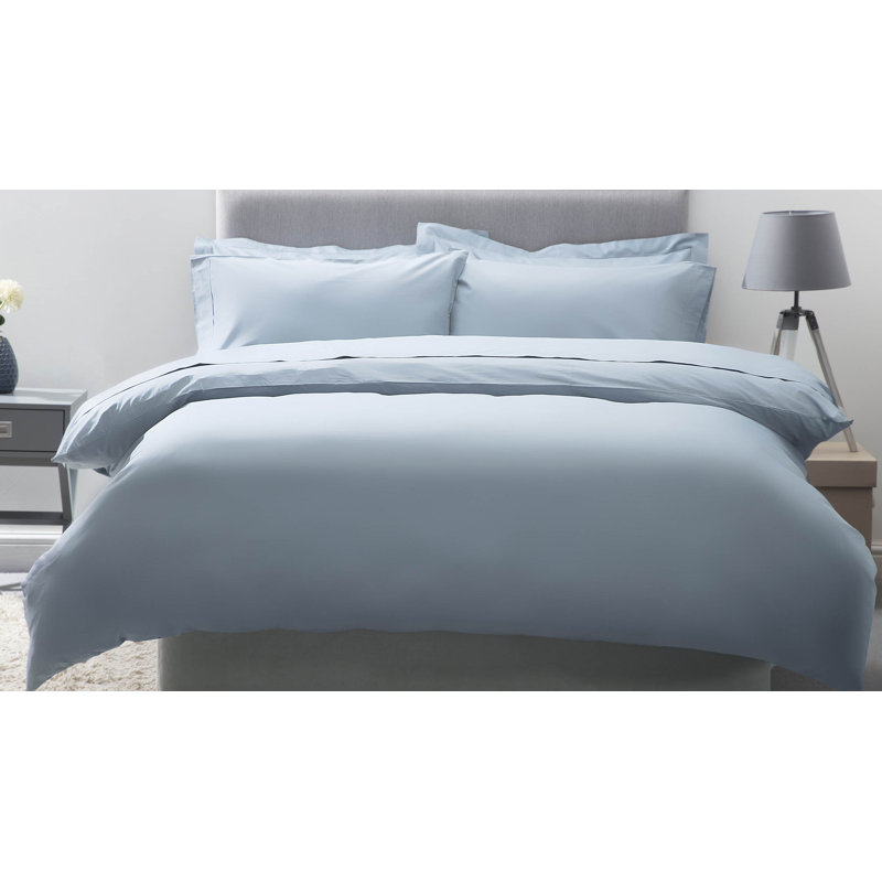 Plain Dye 200 TC Egyptian-Quality Cotton Cotton Solid Colour Duvet Cover, Ocean, King Duvet Cover