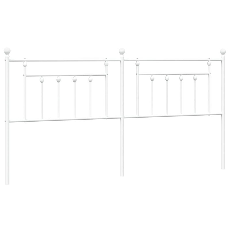 Metal Headboard, White, Emperor - 200 x 200 cm