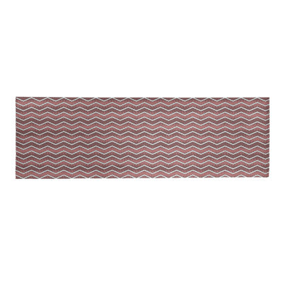 Tapis zone rose/noir ondulé chevrons
