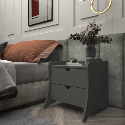 Table de chevet gris anthracite pour la chambre à coucher