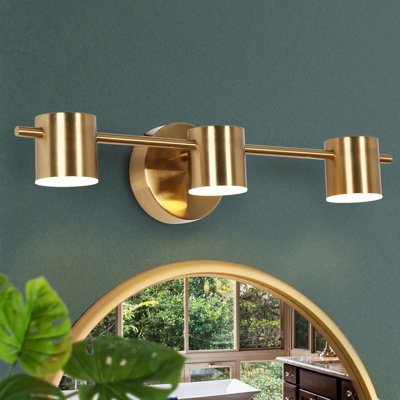 Micajah 3-Light Dimmable LED Brass Vanity Light