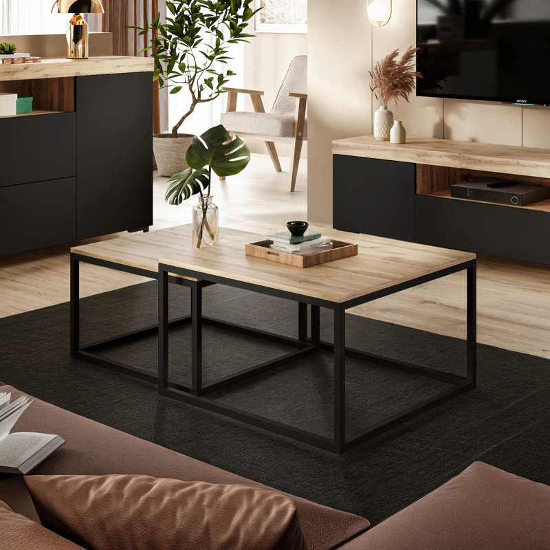 Addah 3 - Piece Living Room Table Set, Black