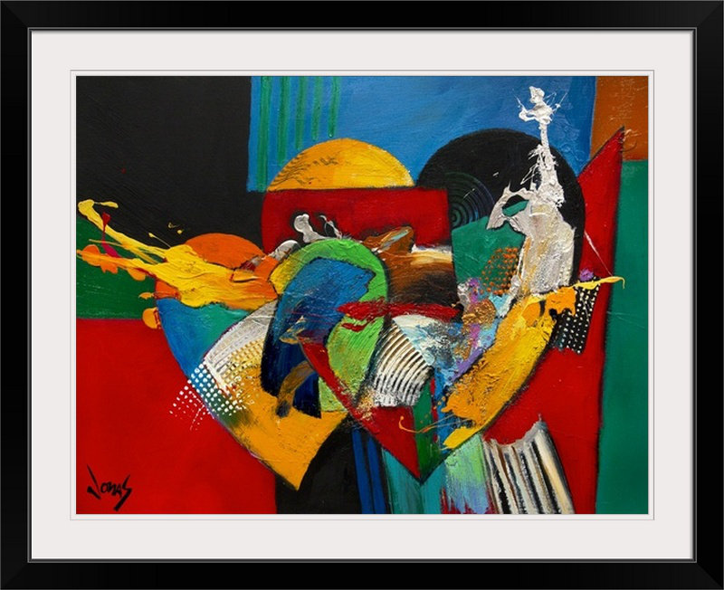 «Amore Picante» par Frioucheburg, impression, H 35 po x l 44 po x P 1 po, Cadre noir