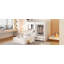 Lit superposé simple avec tiroirs, garde-robe, tablettes de rangement et lit hydraulique, blanc