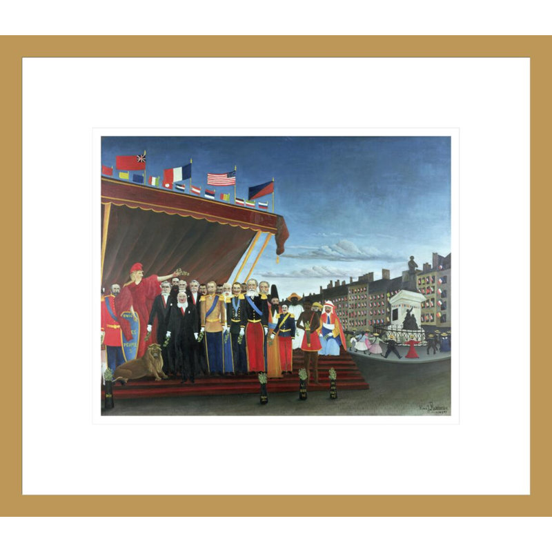 Représentants des forces saluant la République comme un signe de paix par Henri Rousseau, impression giclée encadrée