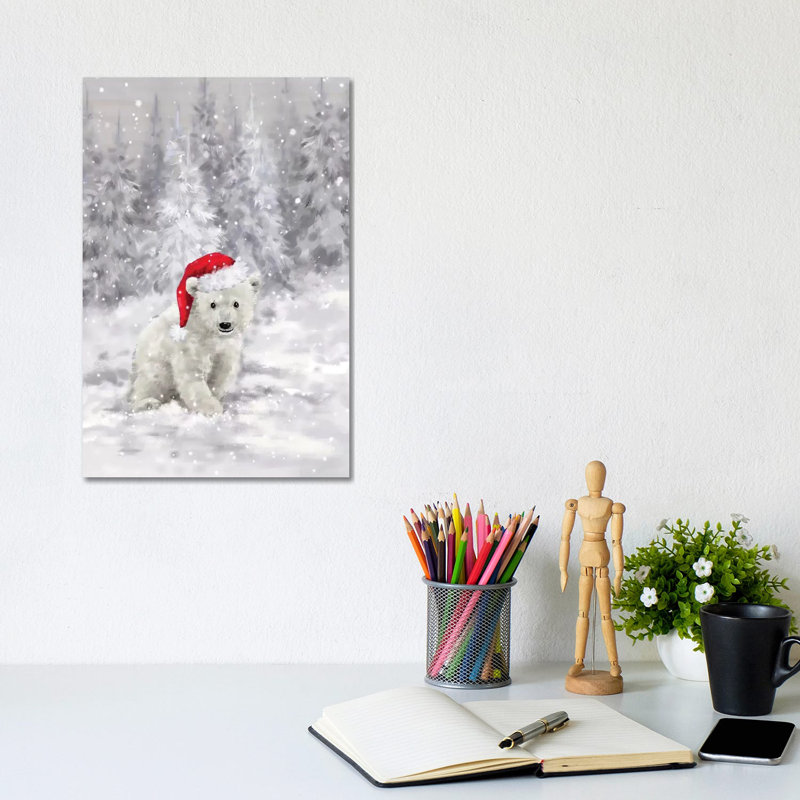 Polar Bear In Wood II by MAKIKO - Wrapped Canvas Gallery-Wrapped Canvas Giclée, 30.48cm H x 20.32cm W