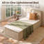 Matelas pour lit simple 16 po en mousse à mémoire de forme très épais avec tête de lit, lit tout-en-un, lit plateforme sans assemblage, ferme moyenne, aucun sommier requis-573047354-573047352