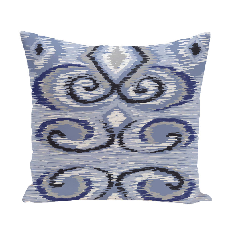 Housse et insert de coussin carré Ikat's Meow, Bleu, H 26 po x l 26 po x P 1 po