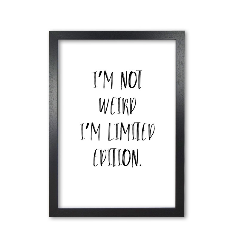 Limited Edition - Print, Black Grain Frame, 30 cm H x 21 cm W x 5 cm D