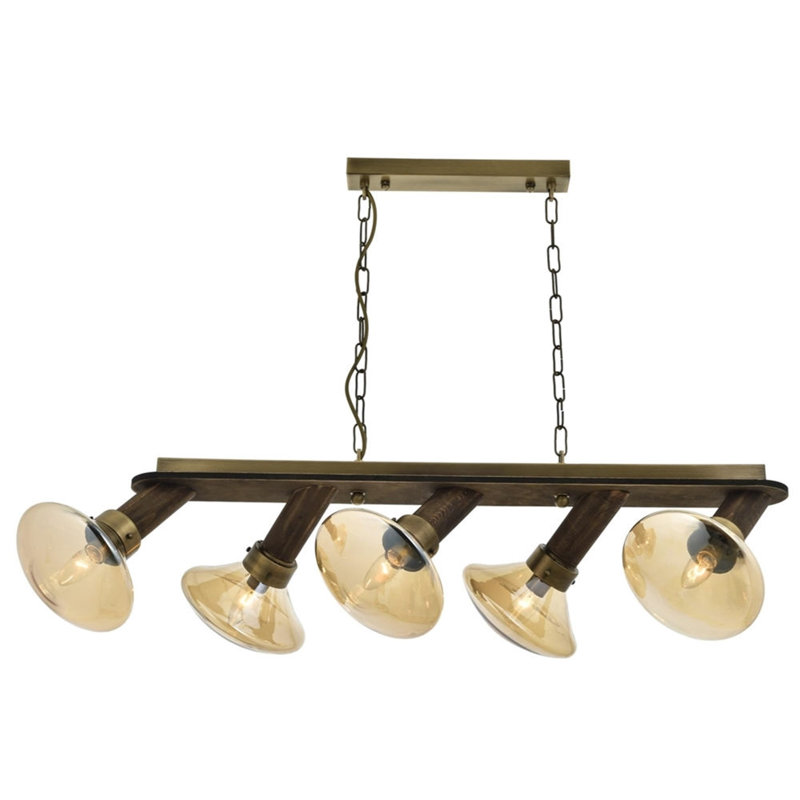 Luminaire suspendu conique pour îlot de cuisine à 5 lumières Shepton