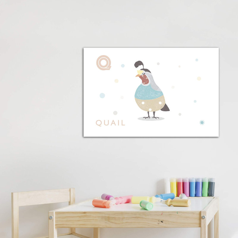Caille - impression d'art graphique, H 32 po x l 48 po x 1,5 po, Toile tendue, Pas de tapis