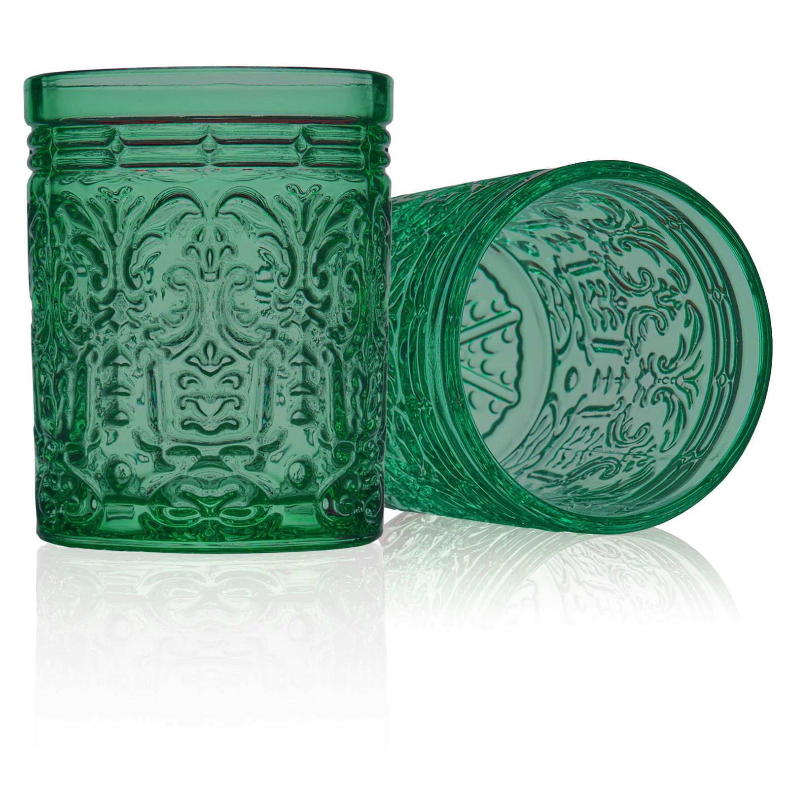 Jax Crystal Drinking Glass, Dark Green