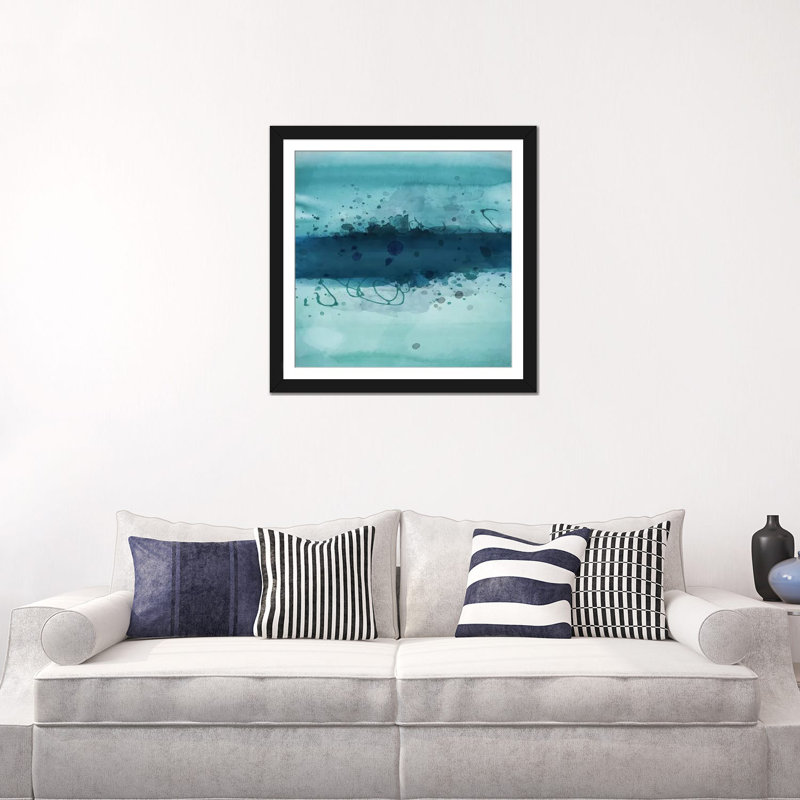 «Into The Deep I», impression sur toile, H 16 po x l 16 po x P 1 po, Papier d'art encadré noir, Blanc