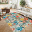Tapis de salon : Tapis bohème lavable à motif floral pour salon-1485206337-1485206338