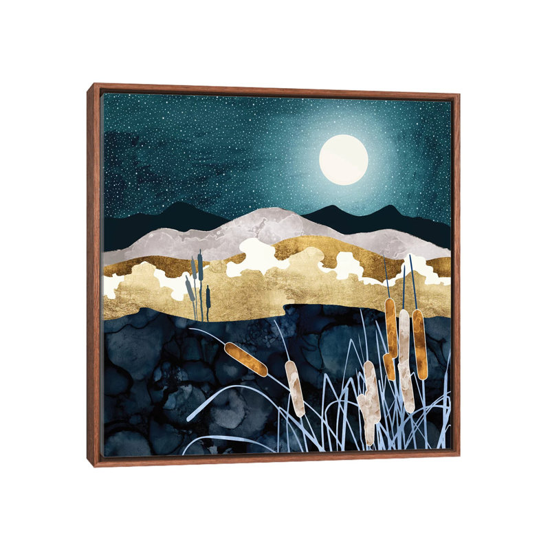 Summer Lake - Graphic Art Print, No Matte, 37" H x 37" W x 1.5" D, Classic Brown Framed Canvas