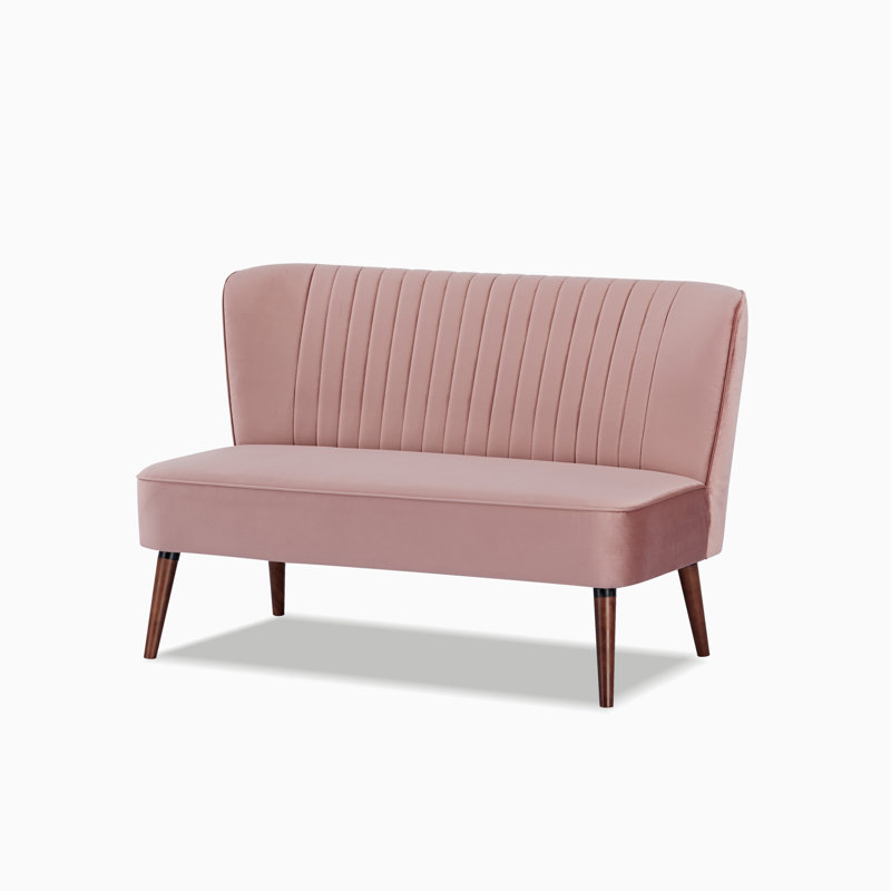 Camen 53" Armless Loveseat, Blush Velvet
