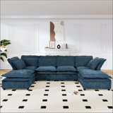 Double-Layer Cushion Modern Large U-Shaped Modular Sofa
