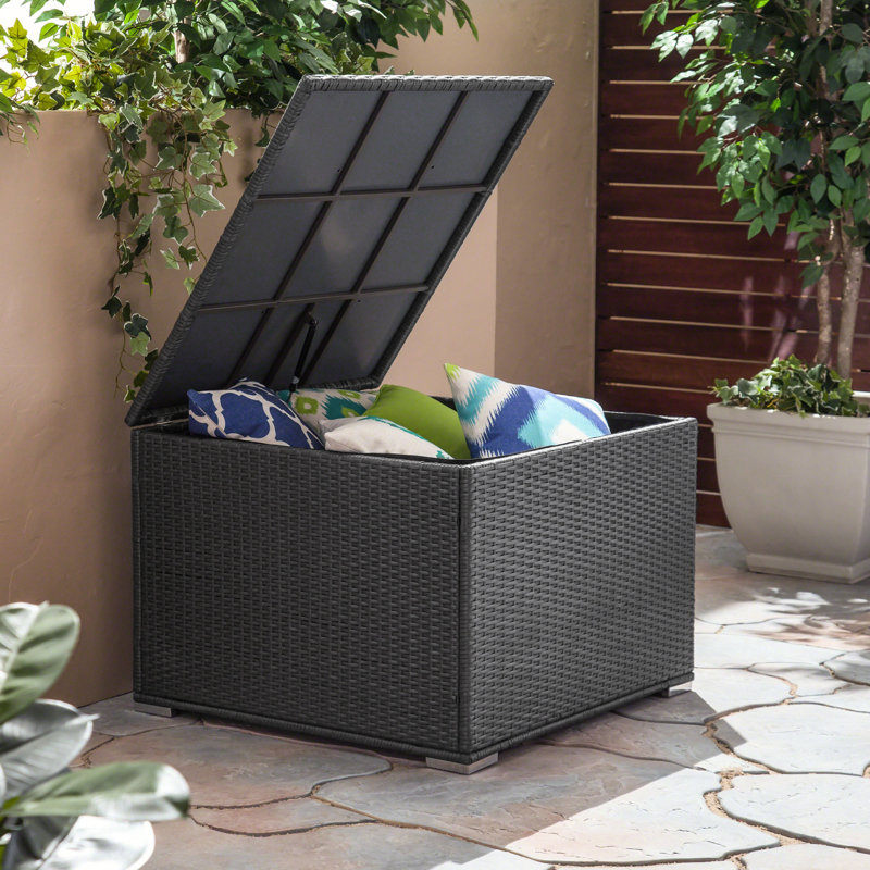 Iron Frame Grey Outdoor Storage Drawer, 34.39 In. Depth X Width 24.17 Height, Patio Option Box With Frame, D W H, Must-have
