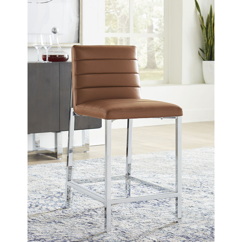 Tabouret de bar et de comptoir Misa, Tabouret de comptoir (assise de 26 po de hauteur), Cognac