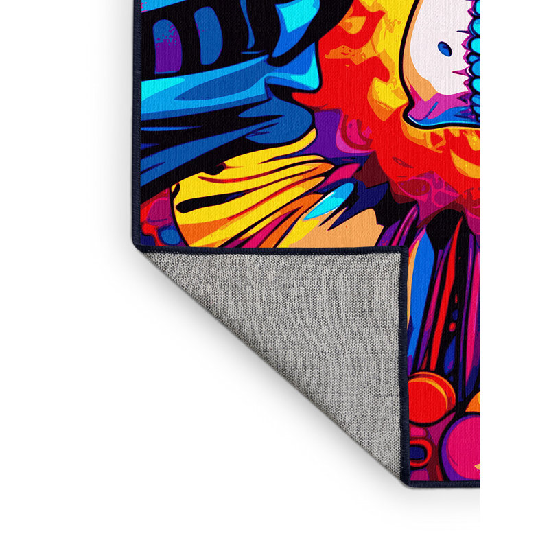 Tapis couleur cyclone, Rond 3 pi