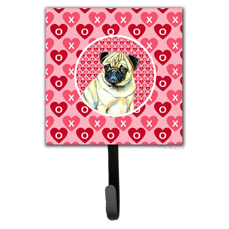 Porte-garde-carlin amour et dame de saint valentin et crochet mural