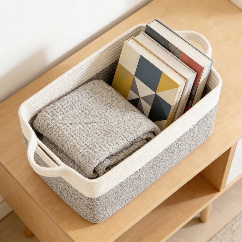 3-Pack Woven Storage Baskets With Handles, Collapsible Organizer Bins For Toys, Home Decor, And Multifunctional Storage Solutions