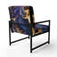 Fauteuil abstrait géométrique en marbre mauve et bleu abstrait de 25 po de largeur-108610551