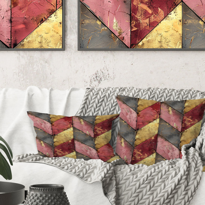 Coussin à chevrons Mid-Century