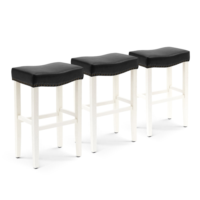 Tabouret Jameson, Noir / blanc, Tabouret de bar (siège d'une hauteur de 29 po)
